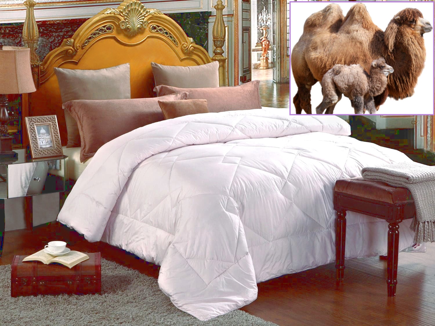 Exclusive Over blanket Camel 100% Merino Wool CAMEL DUVET double 160 x 200 cm 