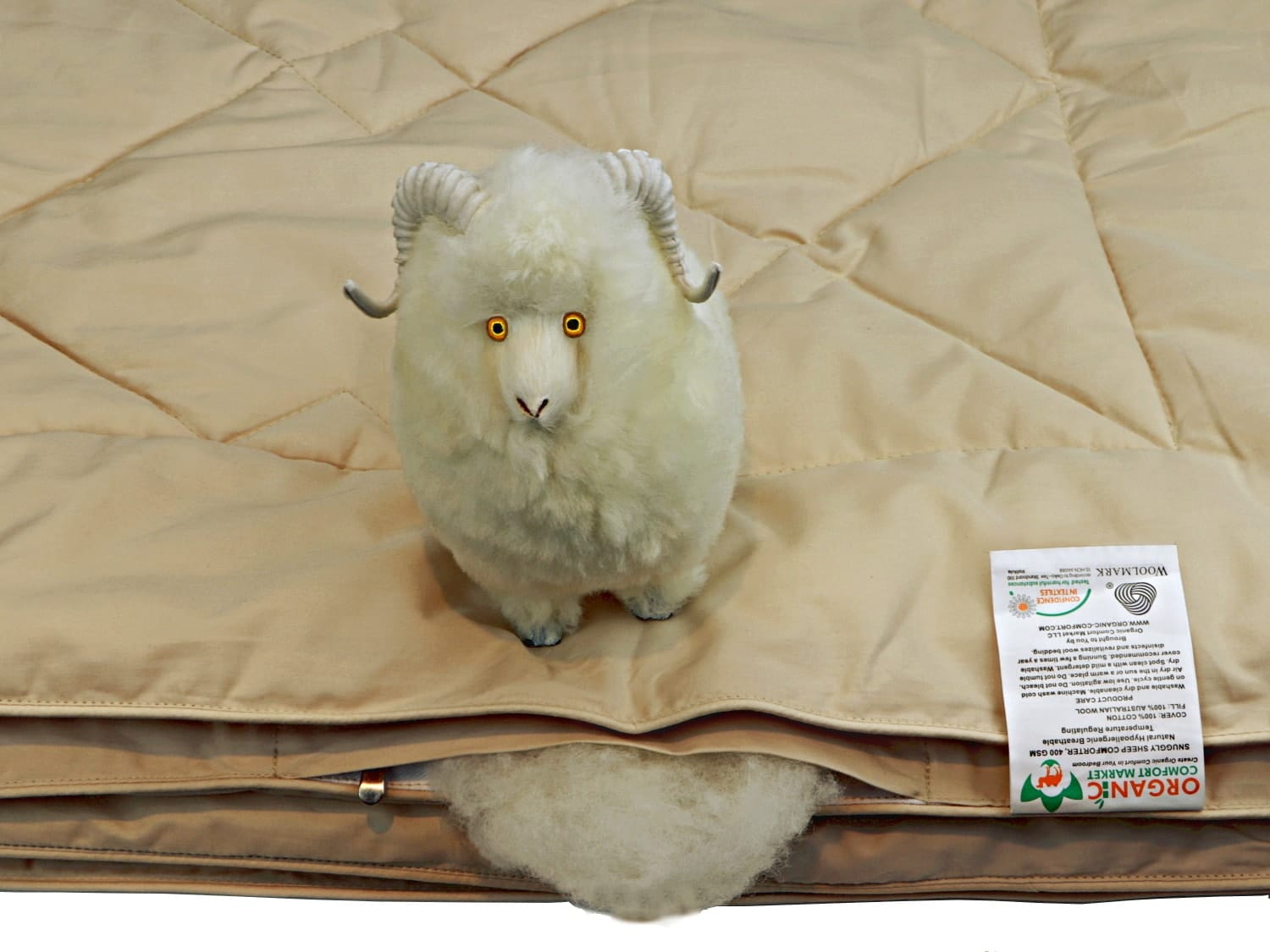 Size Organic Comfort Market 100% Natural Wool Comforter with Duvet Cover White Crib/Toddler 43x57 