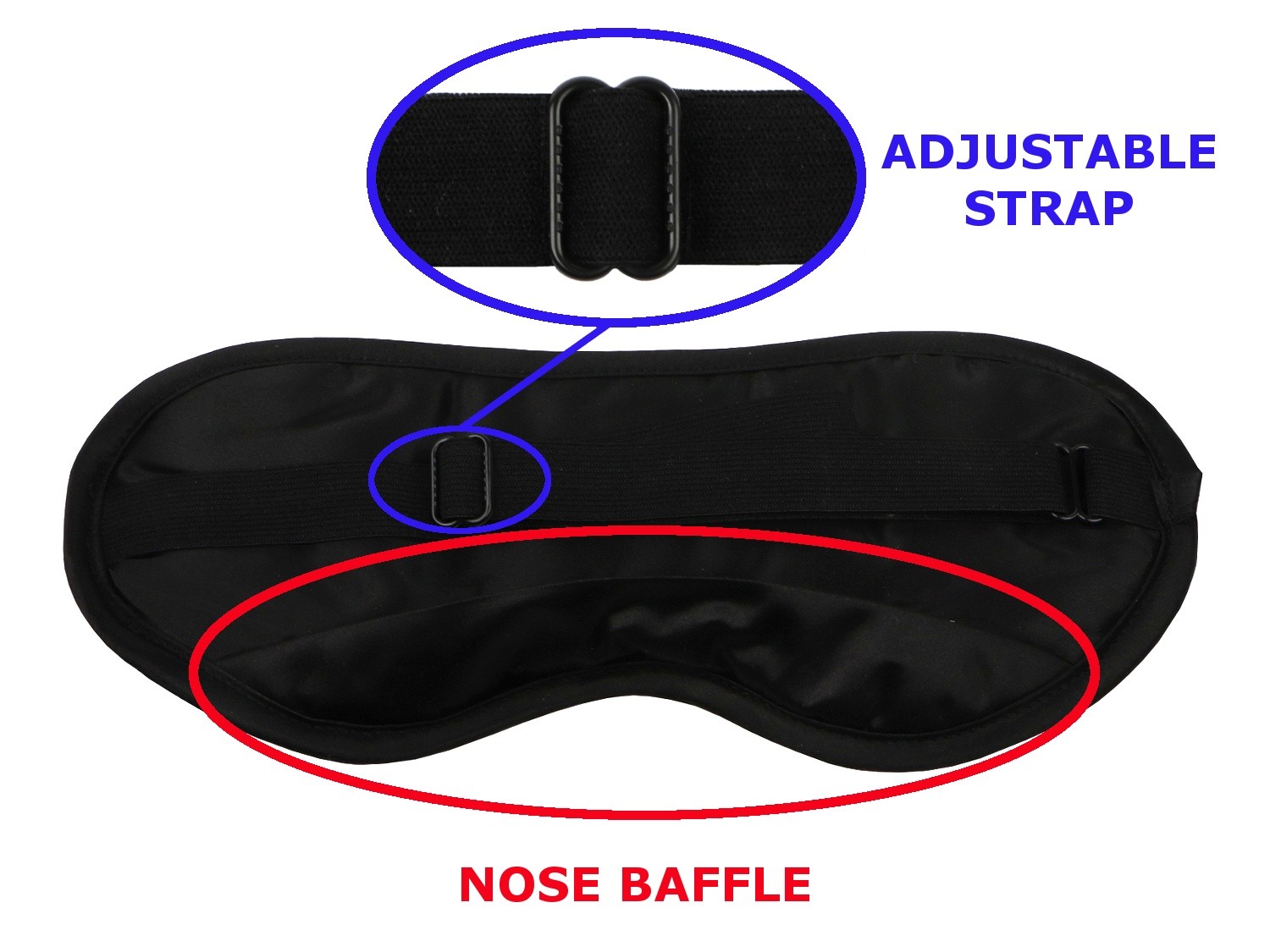 dbx 1 Set/3pcs Silk Blindfolds Adjustable Silk Eye Night Eye Cover Sleeping Headband 