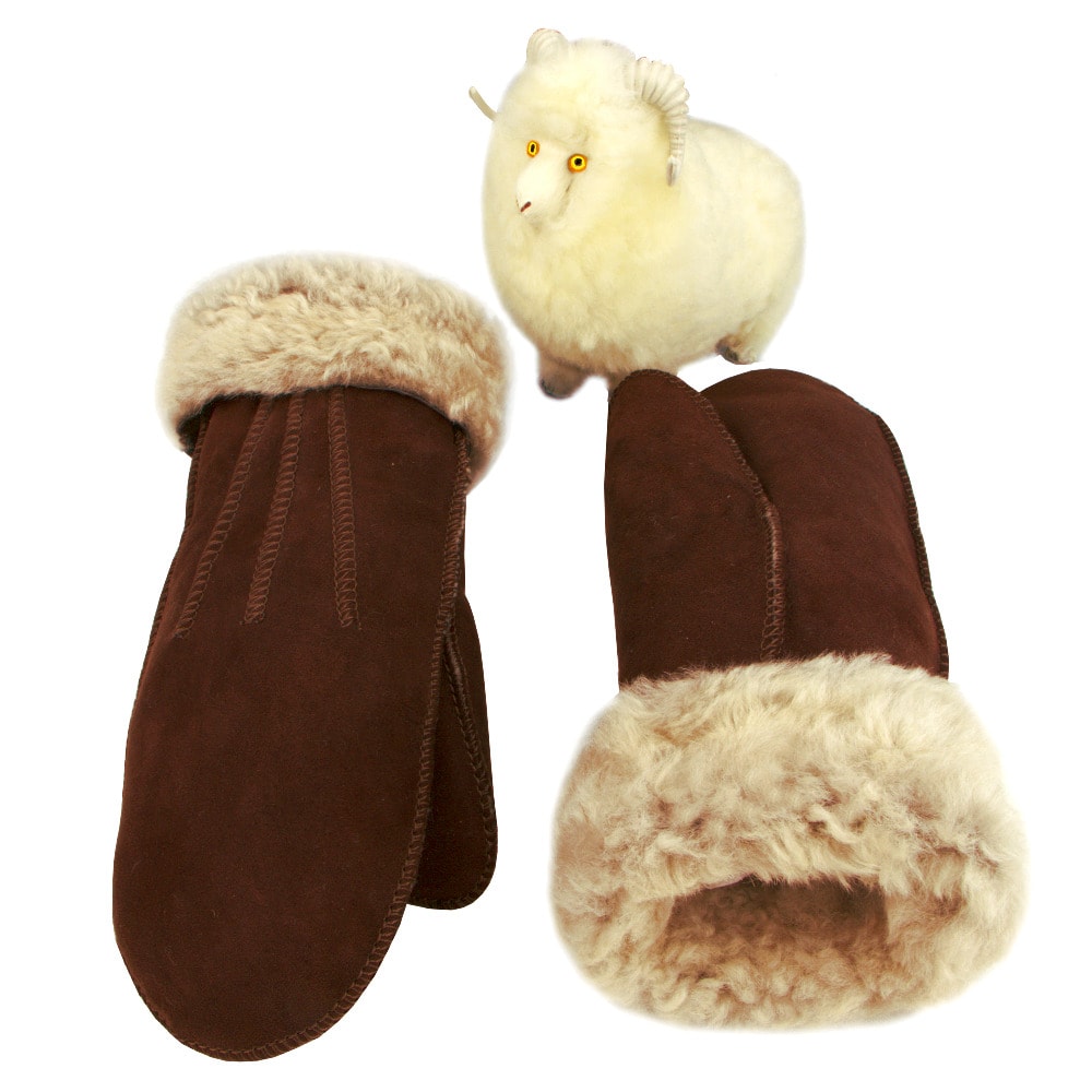 shearling mittens women's