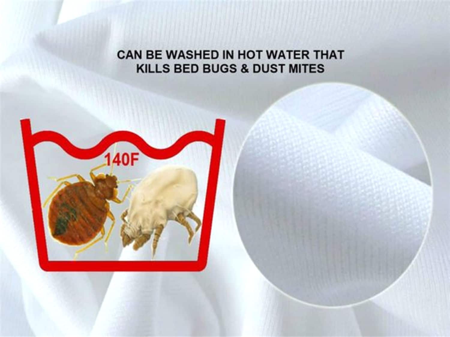 Details about   Polyester Knitted Box Spring Encasement Protector Zippered Cover Bed Bug Proof 